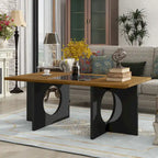 Mesa de centro rectangular de 47" con estante de vidrio templado