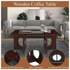 Mesa de centro rectangular de 47" con estante de vidrio templado