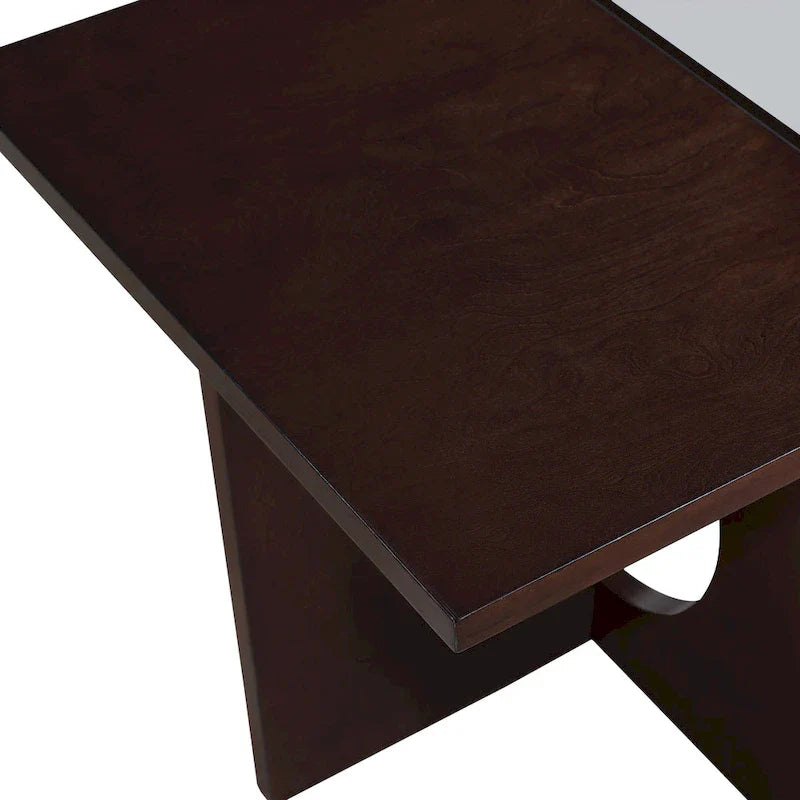 Mesa de centro rectangular de 47" con estante de vidrio templado