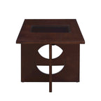 Mesa de centro rectangular de 47" con estante de vidrio templado