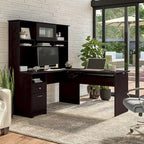 Escritorio en L de 60" elevable con soporte y cajón archivador