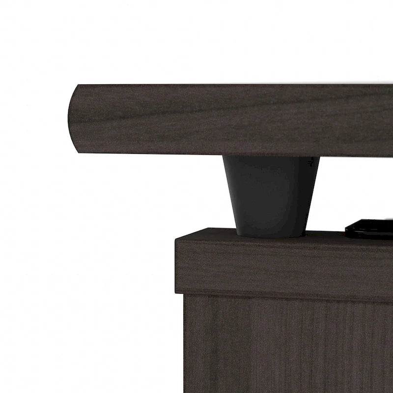 Escritorio en L de 60" elevable con soporte y cajón archivador