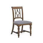 Silla de comedor tapizada en madera gris - 22 x 40 x 26