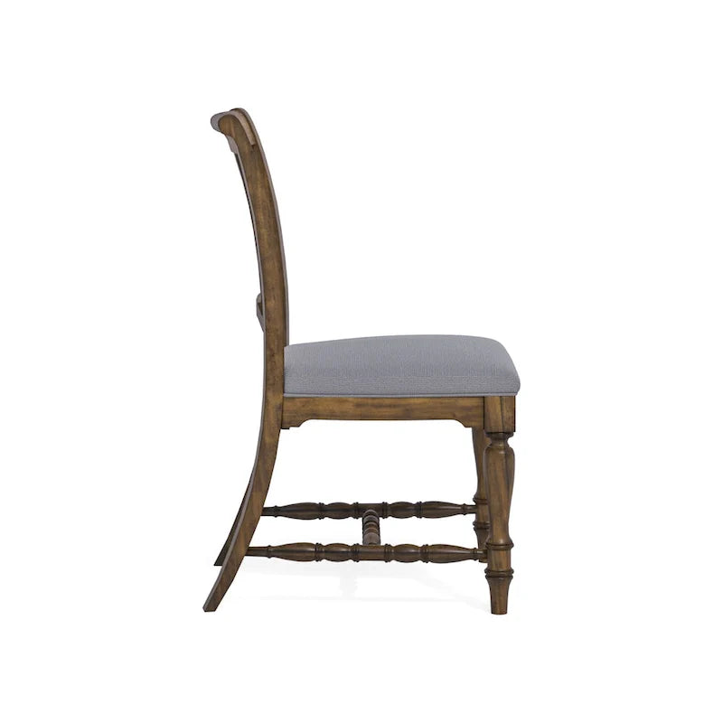 Silla de comedor tapizada en madera gris - 22 x 40 x 26