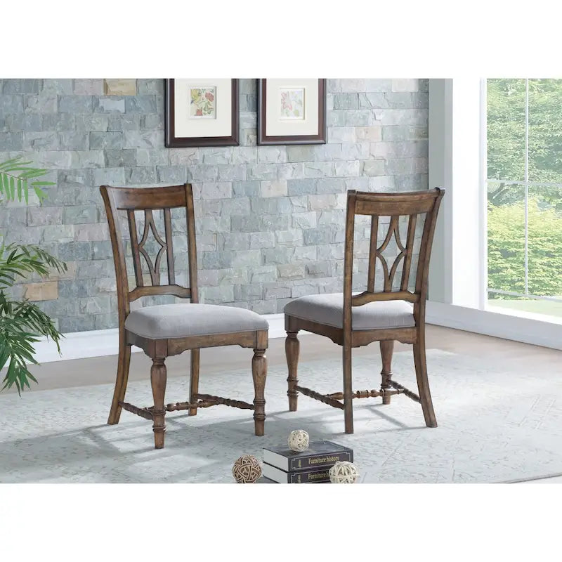 Silla de comedor tapizada en madera gris - 22 x 40 x 26