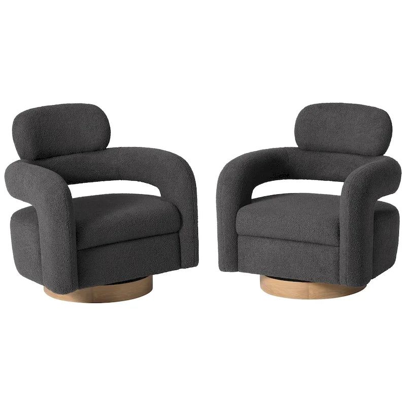 Sillón giratorio Sherpa Barrel, juego de 2