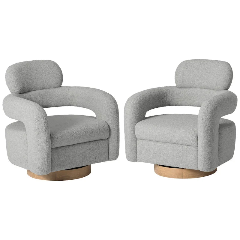 Sillón giratorio Sherpa Barrel, juego de 2
