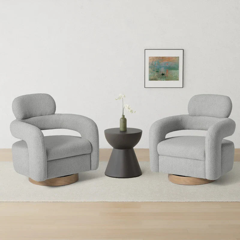 Sillón giratorio Sherpa Barrel, juego de 2
