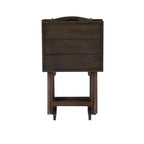 Juego de mesa plegable de 4 piezas con soporte de almacenamiento – Gris