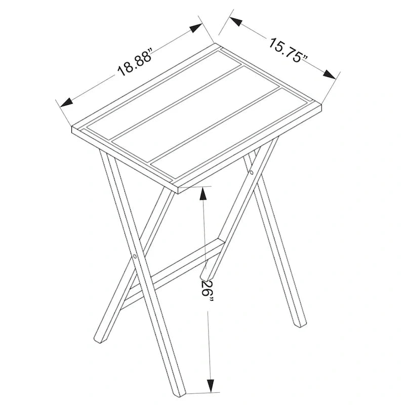 Juego de mesa plegable de 4 piezas con soporte de almacenamiento – Gris