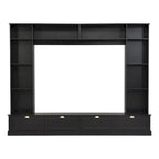 104.2 Mueble de pared con soporte para TV, estanterías y armarios – Negro