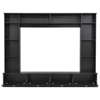 104.2 Mueble de pared con soporte para TV, estanterías y armarios – Negro