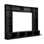 104.2 Mueble de pared con soporte para TV, estanterías y armarios – Negro