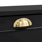 104.2 Mueble de pared con soporte para TV, estanterías y armarios – Negro