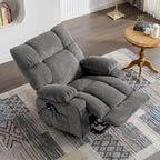 Sillón reclinable elevador eléctrico con calor, masaje, carga USB – Azul