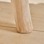 Taburete de tela bohemio con base de madera de eucalipto
