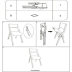 Sillas de comedor plegables con asiento acolchado, juego de 2, beis