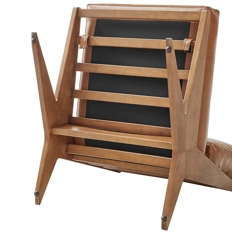 Sillón decorativo estilo Mid-Century – Estructura de madera maciza + Tejido de poliéster