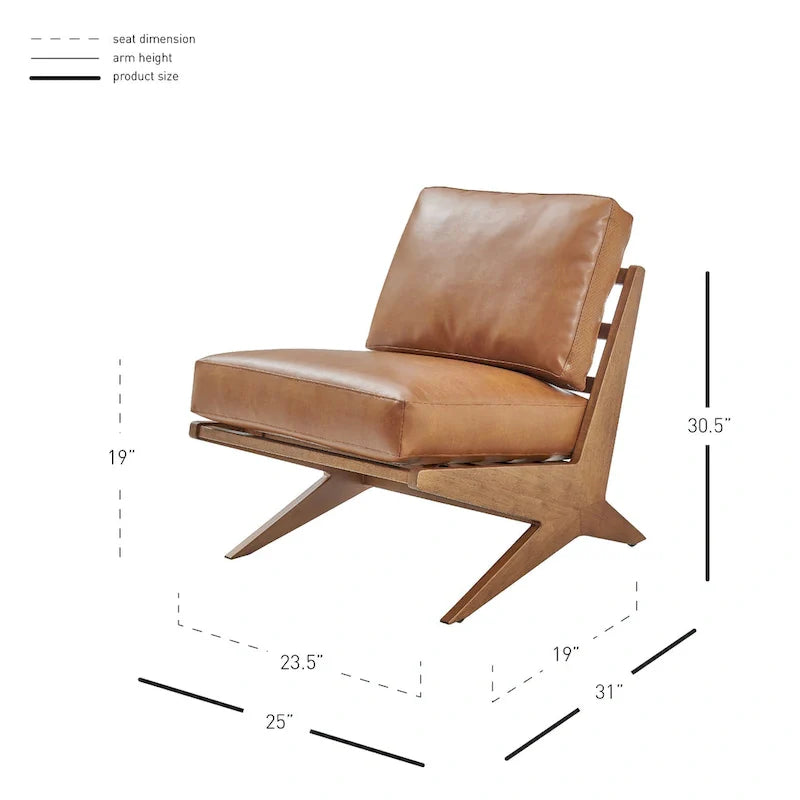 Sillón decorativo estilo Mid-Century – Estructura de madera maciza + Tejido de poliéster