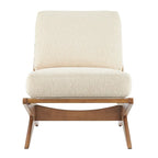 Sillón decorativo estilo Mid-Century – Estructura de madera maciza + Tejido de poliéster