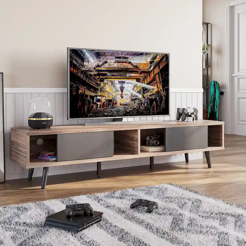 Soporte de TV para televisores de hasta 75 pulgadas – Mueble de TV de mediados de siglo, 70 pulgadas