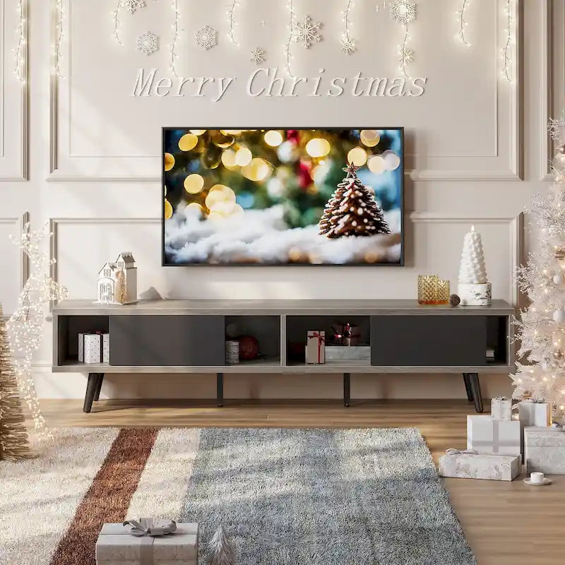 Soporte de TV para televisores de hasta 75 pulgadas – Mueble de TV de mediados de siglo, 70 pulgadas