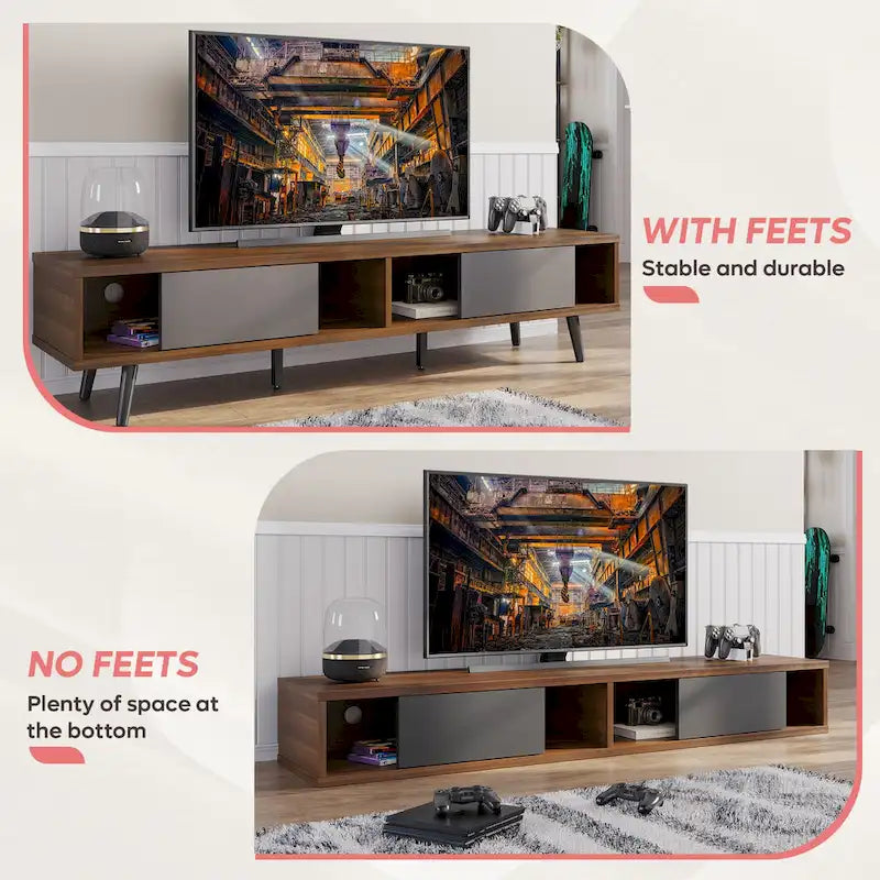 Soporte de TV para televisores de hasta 75 pulgadas – Mueble de TV de mediados de siglo, 70 pulgadas