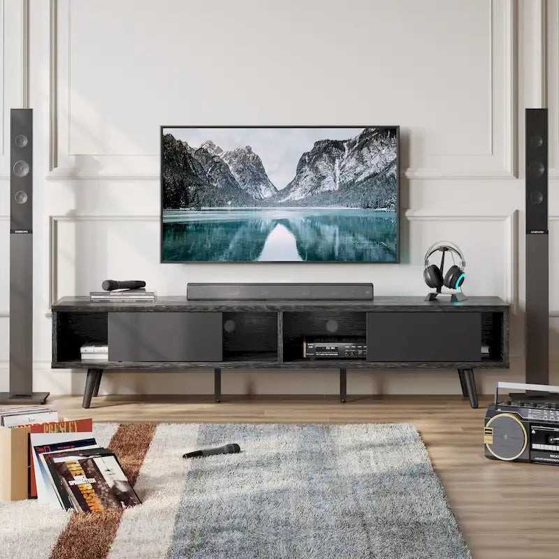 Soporte de TV para televisores de hasta 75 pulgadas – Mueble de TV de mediados de siglo, 70 pulgadas