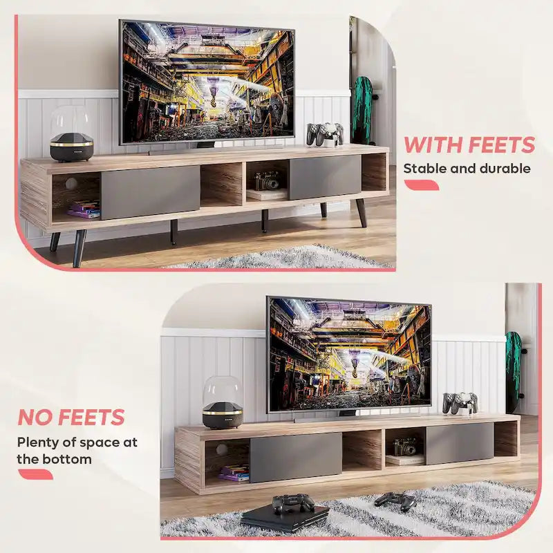 Soporte de TV para televisores de hasta 75 pulgadas – Mueble de TV de mediados de siglo, 70 pulgadas