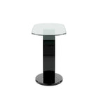 Mesa de sofá moderna de 47 pulgadas con base en forma de O y cubierta de cristal templado