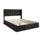 Cama plataforma tapizada capitoné