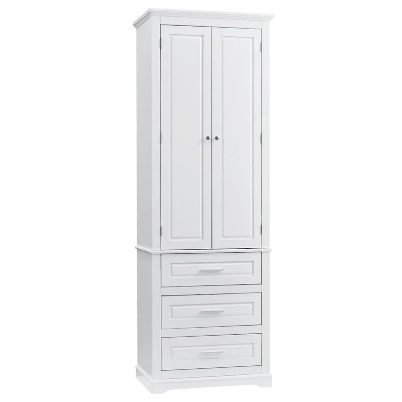 Mueble Alto de Baño con 3 Cajones – Blanco