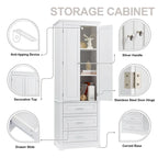 Mueble Alto de Baño con 3 Cajones – Blanco