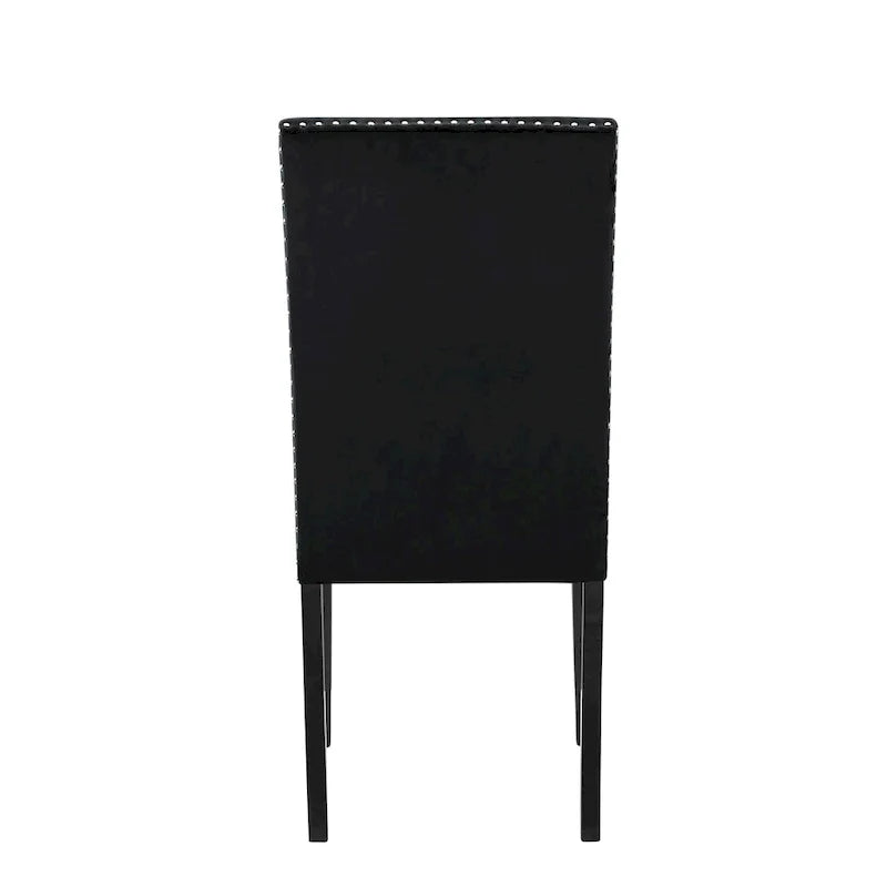 Sillas de Comedor de Terciopelo con Tachuelas, Juego de 2
