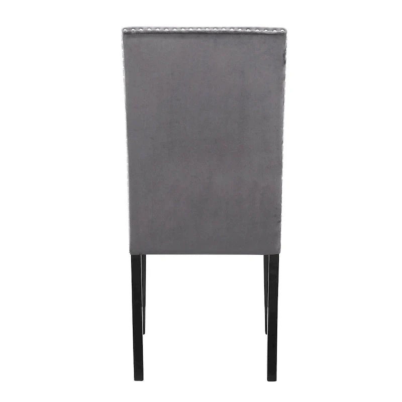 Sillas de Comedor de Terciopelo con Tachuelas, Juego de 2