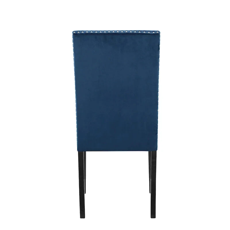 Sillas de Comedor de Terciopelo con Tachuelas, Juego de 2