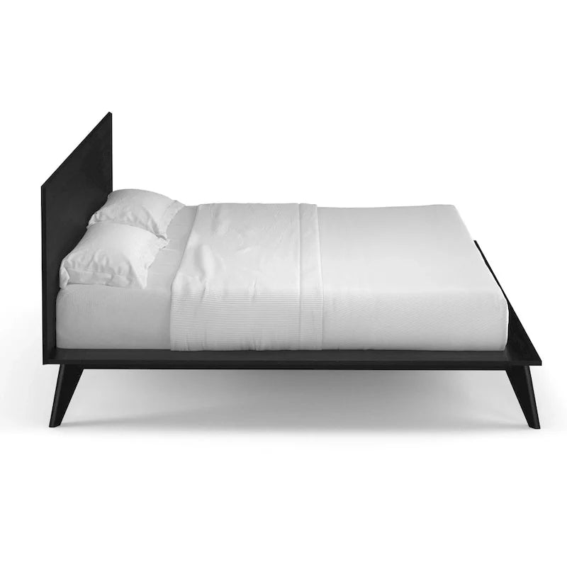 Cama King Size con plataforma y cabecero de madera