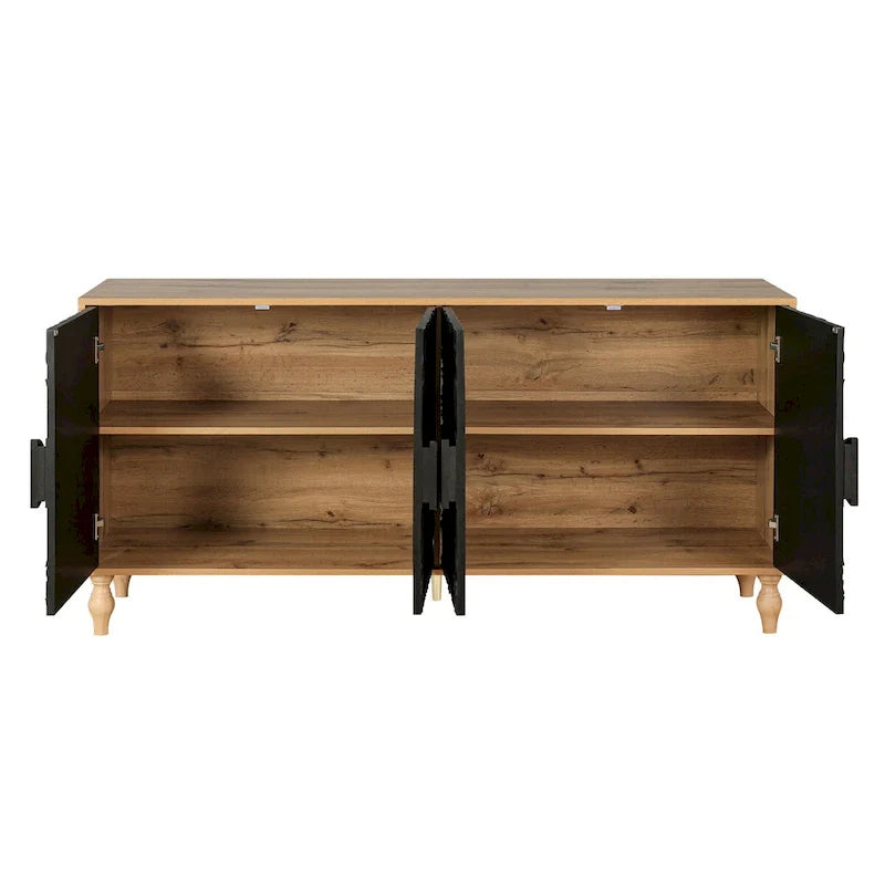 Armario de almacenamiento con diseño de puerta simétrico tallado