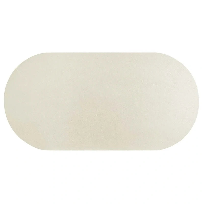Mesa de comedor ovalada de 72 pulgadas con acabado efecto hormigón y base de doble pedestal