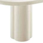 Mesa de comedor ovalada de 72 pulgadas con acabado efecto hormigón y base de doble pedestal