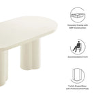 Mesa de comedor ovalada de 72 pulgadas con acabado efecto hormigón y base de doble pedestal