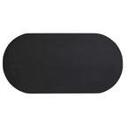 Mesa de comedor ovalada de 72 pulgadas con acabado efecto hormigón y base de doble pedestal