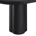Mesa de comedor ovalada de 72 pulgadas con acabado efecto hormigón y base de doble pedestal