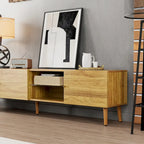 Mueble de TV de mediados de siglo de 70" con almacenamiento de 3 puertas