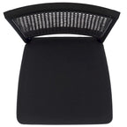 Silla de Comedor con Respaldo de Ratán Trenzado, Juego de 2 – Estructura Negra